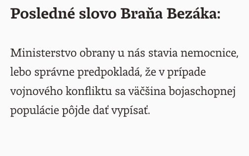 Slovenské "vlastenectvo" jednou vetou